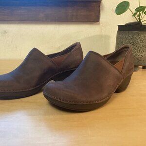 Merrell Emma Brunette Brown Leather Slip On Comfort Clogs Shoes Women 10.5